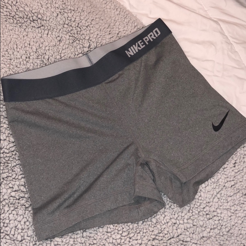 Gray Nike Pro Spandex Shorts